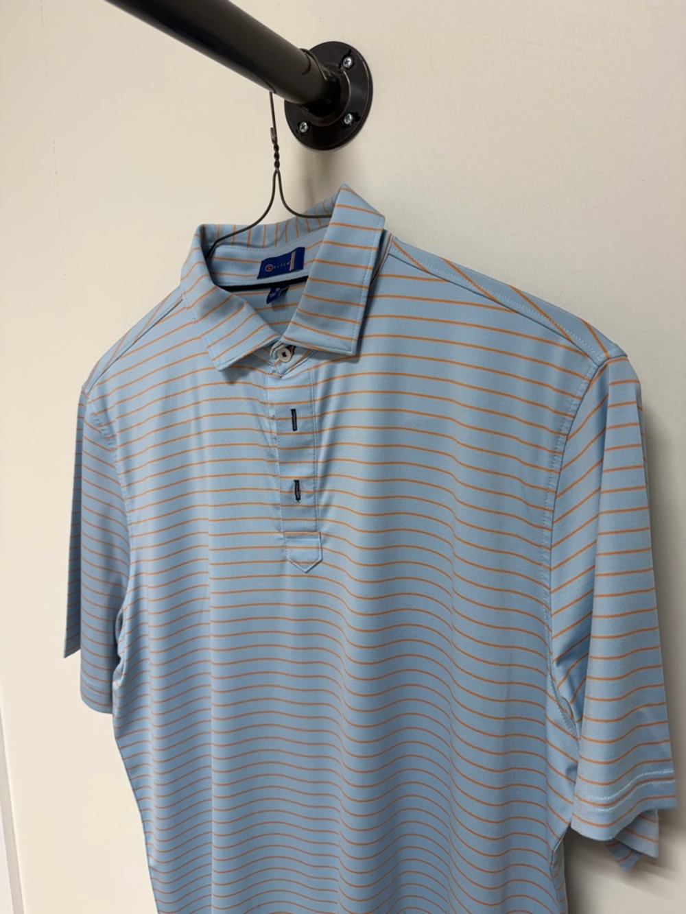 Stitch Fix Mens Light Blue Striped Men's Polo Shirt
